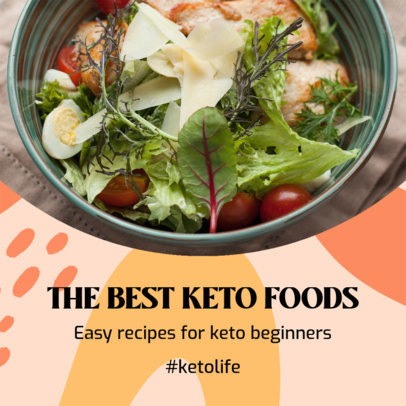 Instagram Post Design Template Featuring Keto Diet Tips