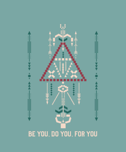 Quote T-Shirt Design Maker Featuring a Boho-Style Abstract Graphic