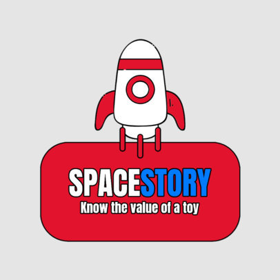 Logo Maker for Toy Stores with a Rocket Clipart