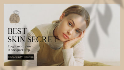 YouTube Thumbnail Template Featuring a Skincare Theme and Leaves Shadows