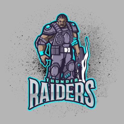 Gears-Inspired Gaming Logo Template Featuring a Human Soldier 4302b