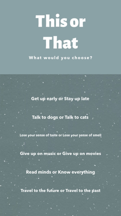 Simple Instagram Story Template With a Quiz Layout 