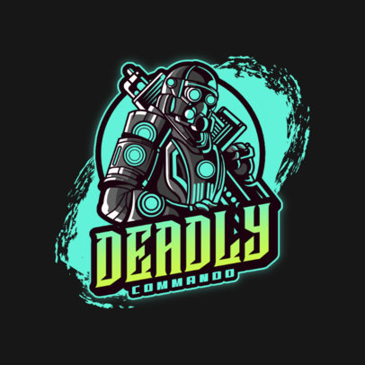 Logo Template With a Futuristic Soldier Illustration Inspired by Gears of War 4303b