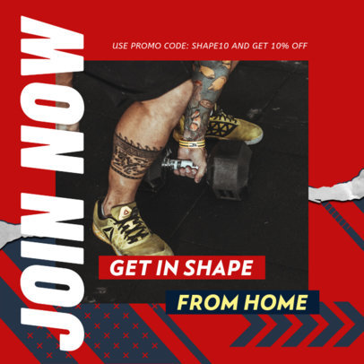 Bold Instagram Post Design Maker Featuring a Home Workout Routine