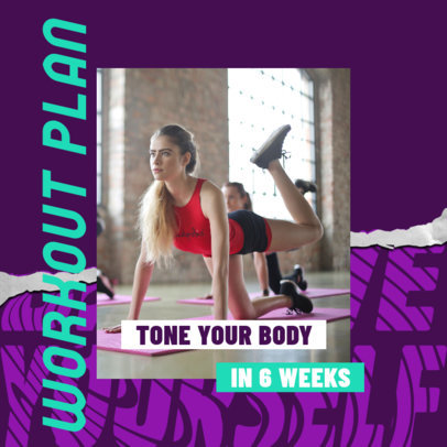 Instagram Post Design Generator for Fitness Profiles Featuring a Workout Plan