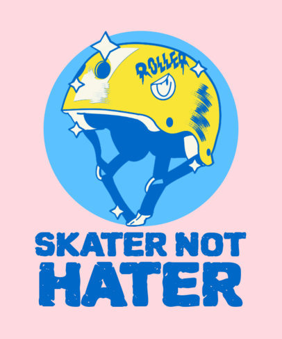 Fun T-Shirt Design Template with a Skate Theme