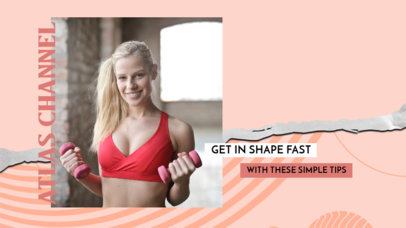 YouTube Thumbnail Design Template Featuring Fitness Tips and a Modern Style