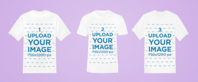 Mockup of Three T-Shirts Over a Plain-Color Background 42411-r-el2