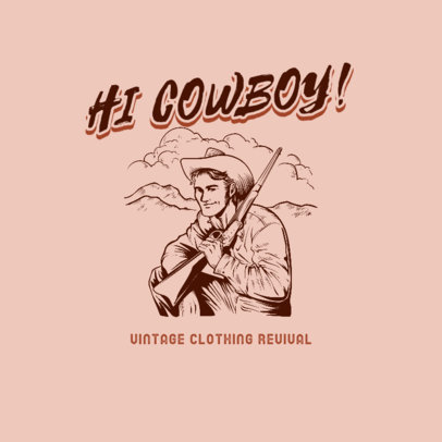 Cowboy-Themed Logo Creator for a Vintage Clothing Brand