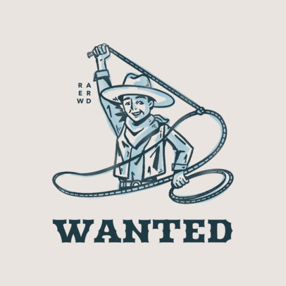 Logo Template for Clothing Brands Featuring a Cowboy Graphic
