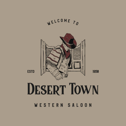 Logo Creator for a Western Saloon Featuring Cowboy Graphics