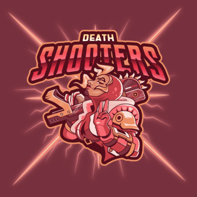 Gears of War-Inspired Logo Maker for a Gaming Streaming Channel Featuring a Female Shooter 4307f