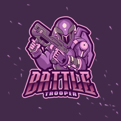 Logo Template Inspired by Gears of War Featuring a Futuristic Soldier Illustration 4307g