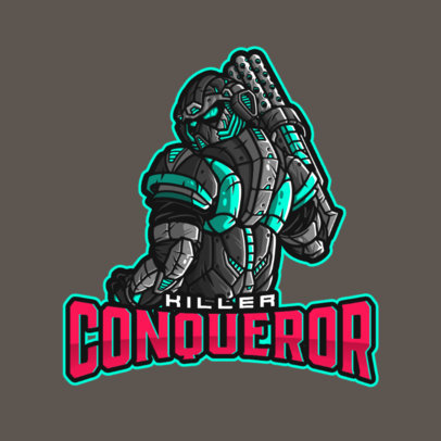 Logo Template Inspired by Gears of War Featuring an Armored Character 4302h