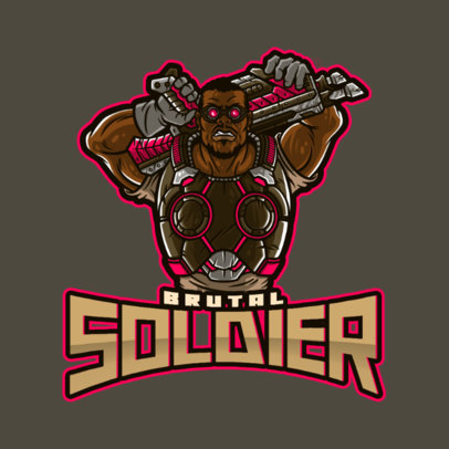 Gears of War-Inspired Logo Creator Featuring a Strong Soldier 4302e