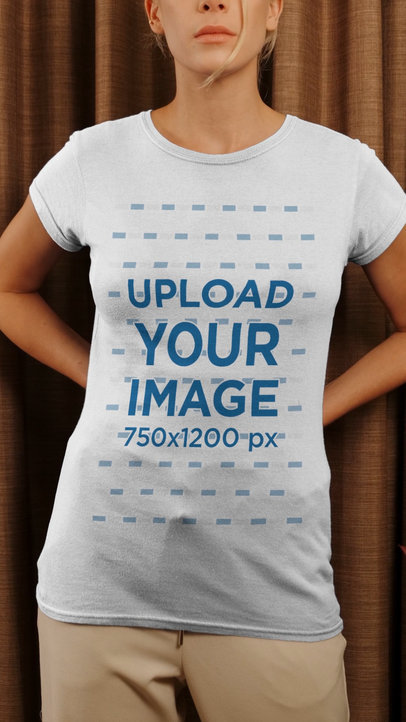 T-Shirt Video Featuring a Blonde Woman Looking Herself In a Mirror