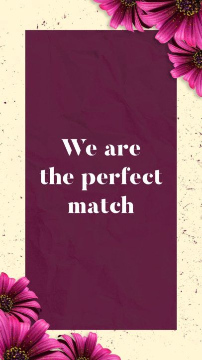 Instagram Story Video Maker Featuring a Quote Between Flower Graphics