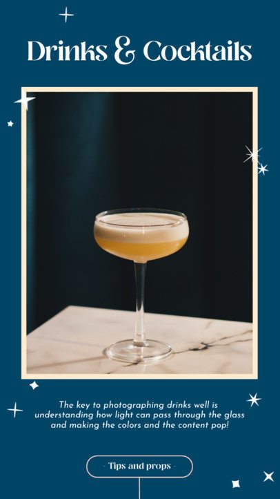 Instagram Story Video Template Featuring a Drinks Photography Theme
