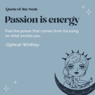 Instagram Post Video Creator Featuring a Motivational Quote and an Animated Illustration 4909