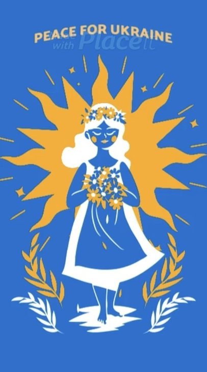 Instagram Story Video Maker Featuring Animated Graphics in Support of Ukraine