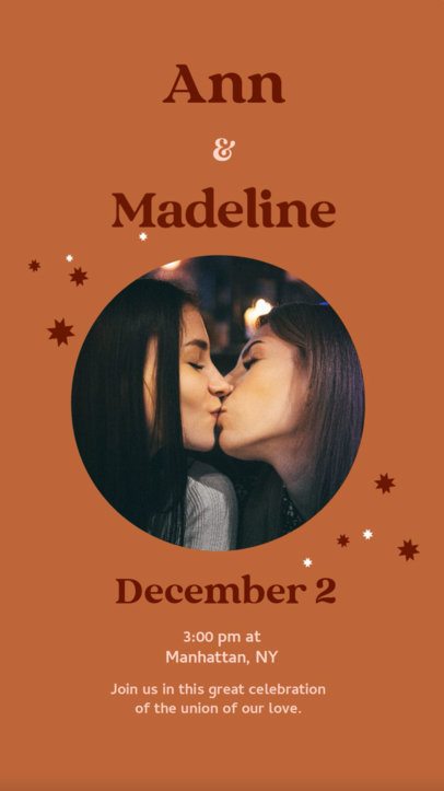 Instagram Story Video Creator with Animated Graphics for an LGBT Wedding Invite