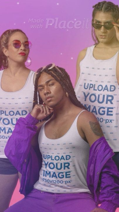 Pride-Themed Video Featuring a Trio of Diverse Models Wearing Tank Tops