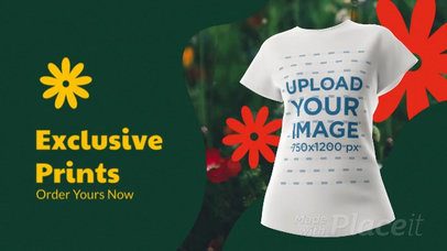 Floral Video to Promote a T-Shirt with a 3D Render