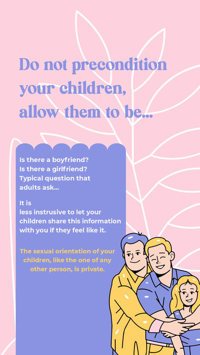 Illustrated Instagram Story Video Template with Inclusive LGBTQ Parenting Advice  5419