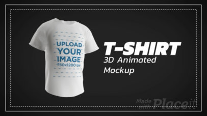 Video of an Animated 3D T-Shirt Floating over a Solid Background