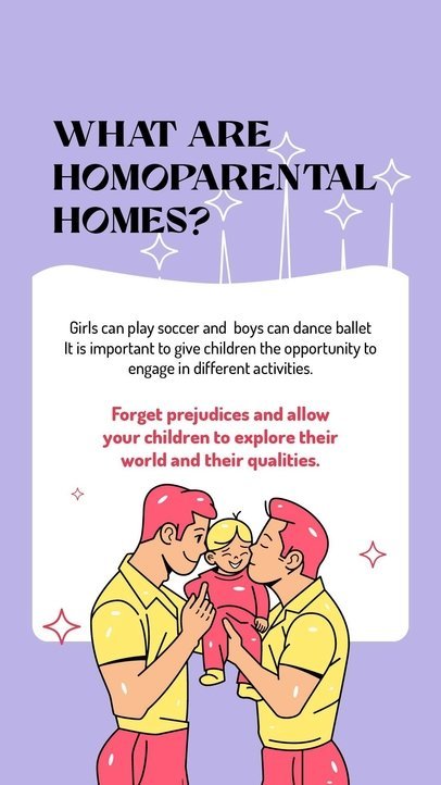 Instagram Story Video Maker Featuring Animated Illustrations with LGBTQ Parenting Quotes 5418