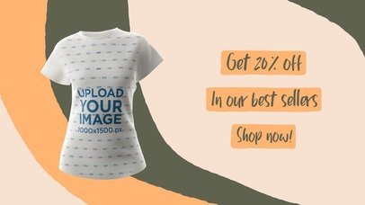 Video of a Rotating 3D T-Shirt with a Round Neck for a POD Shop Sale