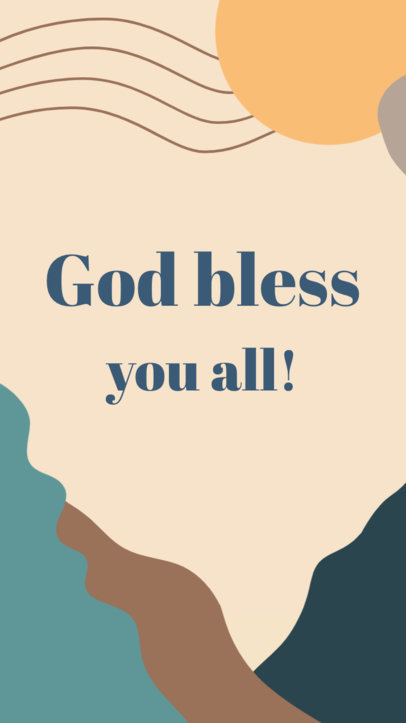 Instagram Story Video Generator Featuring Abstract Illustrations and a Christian Message