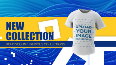 Video of a 3D Round-Neck T-Shirt Featuring an Apparel Special Discount