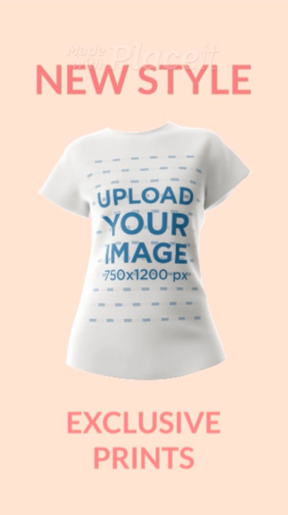 Promo-Themed Video of a Ghosted 3D T-Shirt Featuring Colorful Graphics 