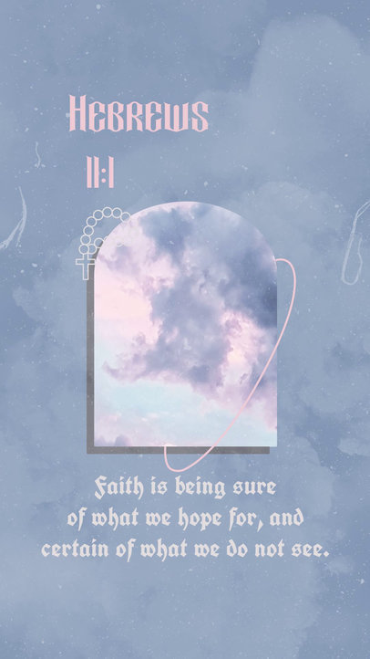 Christian Instagram Story Video Creator Featuring a Biblical Verse and a Rosary Clipart