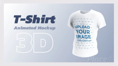 Video of an Animated 3D Graphic T-Shirt Floating over a Gradient Background