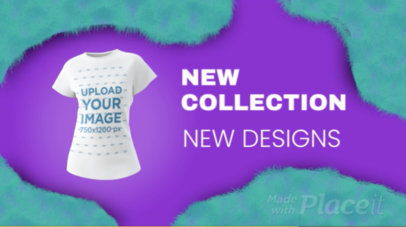 Video of a 3D Women's T-Shirt Featuring an Animated Fur-Textured Background