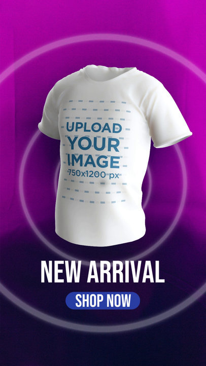 Video of a Spinning 3D Tee for a POD Shop New Arrivals Promo