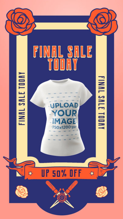 Video of a Spinning 3D Ghosted T-Shirt Featuring Flower Graphics and a Promo