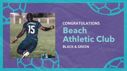 Intro Video Maker Featuring a Soccer Theme and a Congratulatory Message