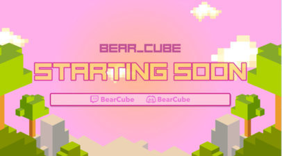 Twitch Starting Soon Screen Video Creator Inspired by Minecraft Featuring 8-Bit Trees 5629