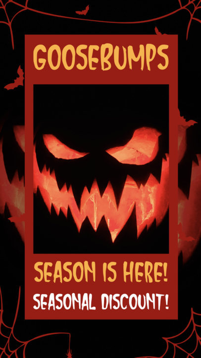 Spooky-Themed Instagram Story Video Creator Featuring a Halloween Discount Offer 