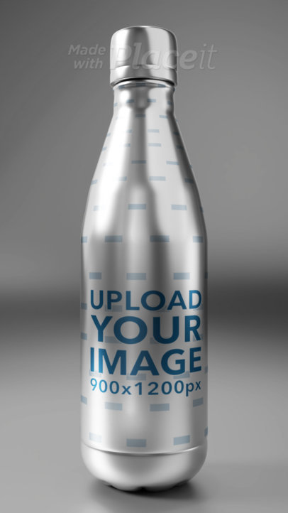 Video of an Aluminium Bottle Placed on a Grey Surface 5559v