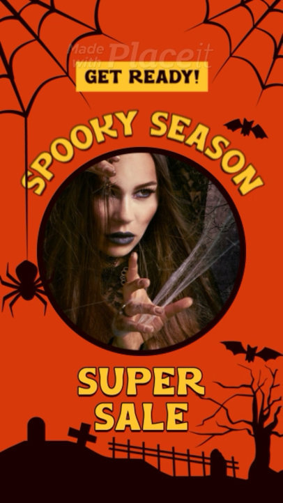 Spooky Instagram Story Video Maker Featuring a Halloween Sale