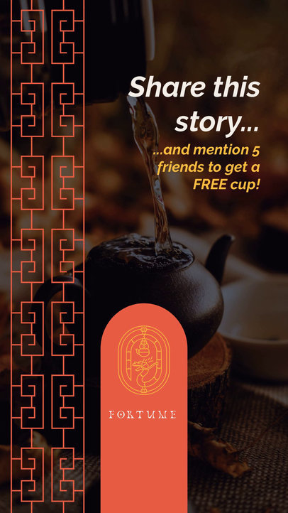 Tea Bar Instagram Story Video Generator Featuring a Special Offer 5715