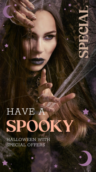 Halloween Instagram Story Video Creator Featuring a Special Promo Offer