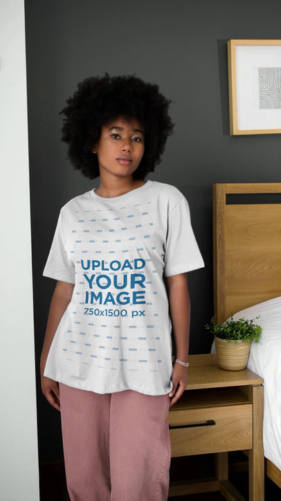Oversized T-Shirt Video Featuring a Woman With Afro Hairstyle