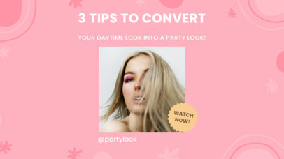 Makeup-Themed Intro Video Maker Featuring Beauty Tips for a Party Look