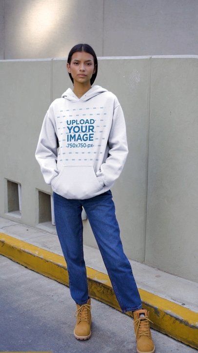 Hoodie Video Featuring a Serious Woman With Long Straight Hair