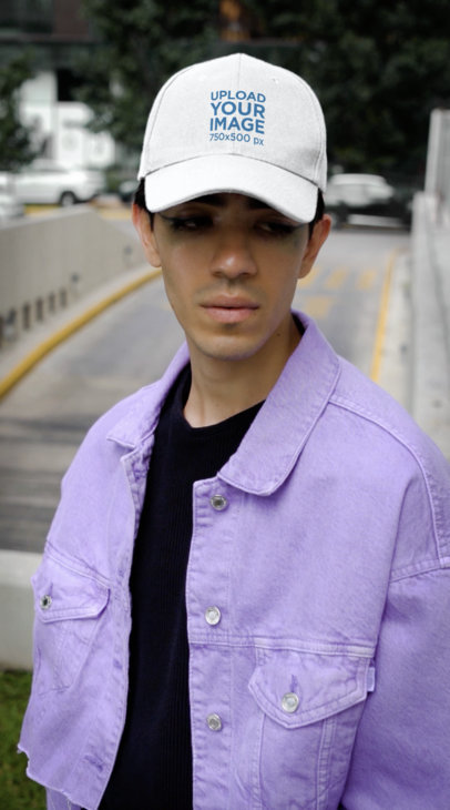 Dad Hat Video Featuring a Man With Graphic Eye Makeup